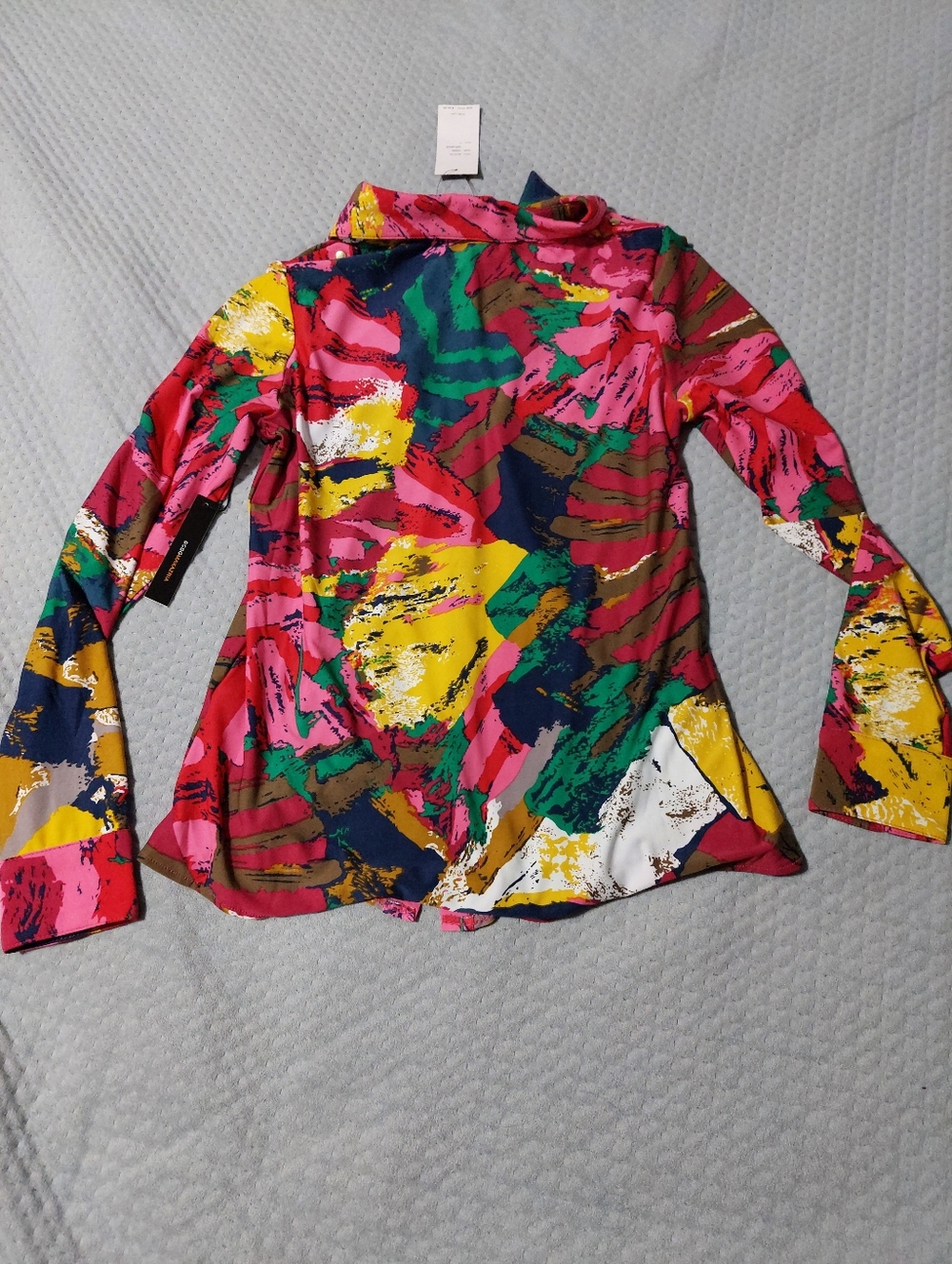 BCBGMaxAzria Pink Multicolor Abstract Button-Up Top - Picture 5 of 5